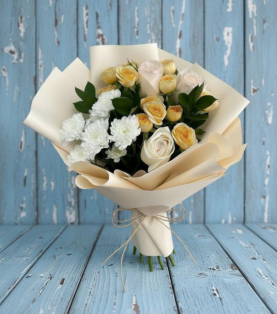 Букет цветов из: Розы и Хризантемы в Нурлате