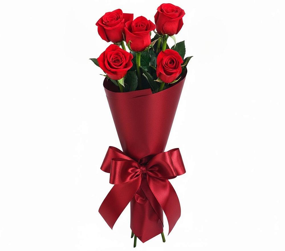 Букет 5 Красных роз Эдлесс Лав в Нурлате