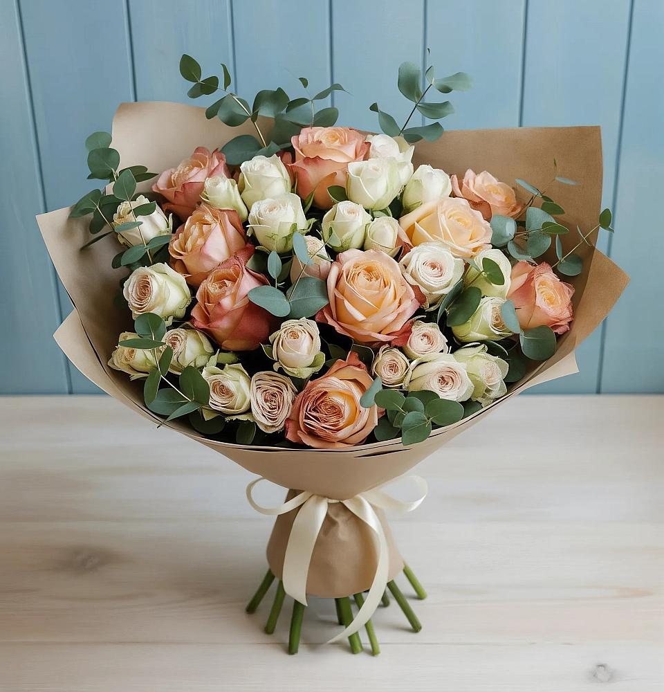 Букет цветов из: Альстромерии и Розы в Нурлате