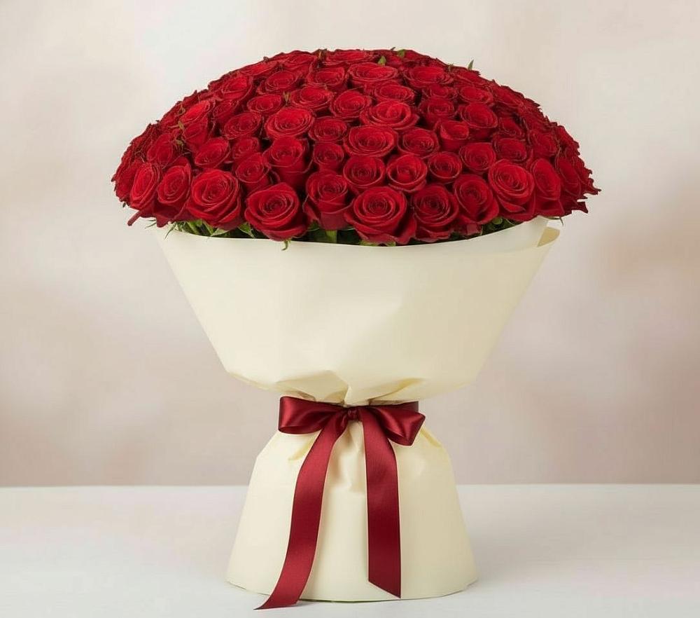 Букет 101 Красная роза Милано в Нурлате