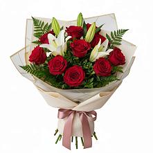 Букет цветов из:  Лилии и Розы в Нурлате