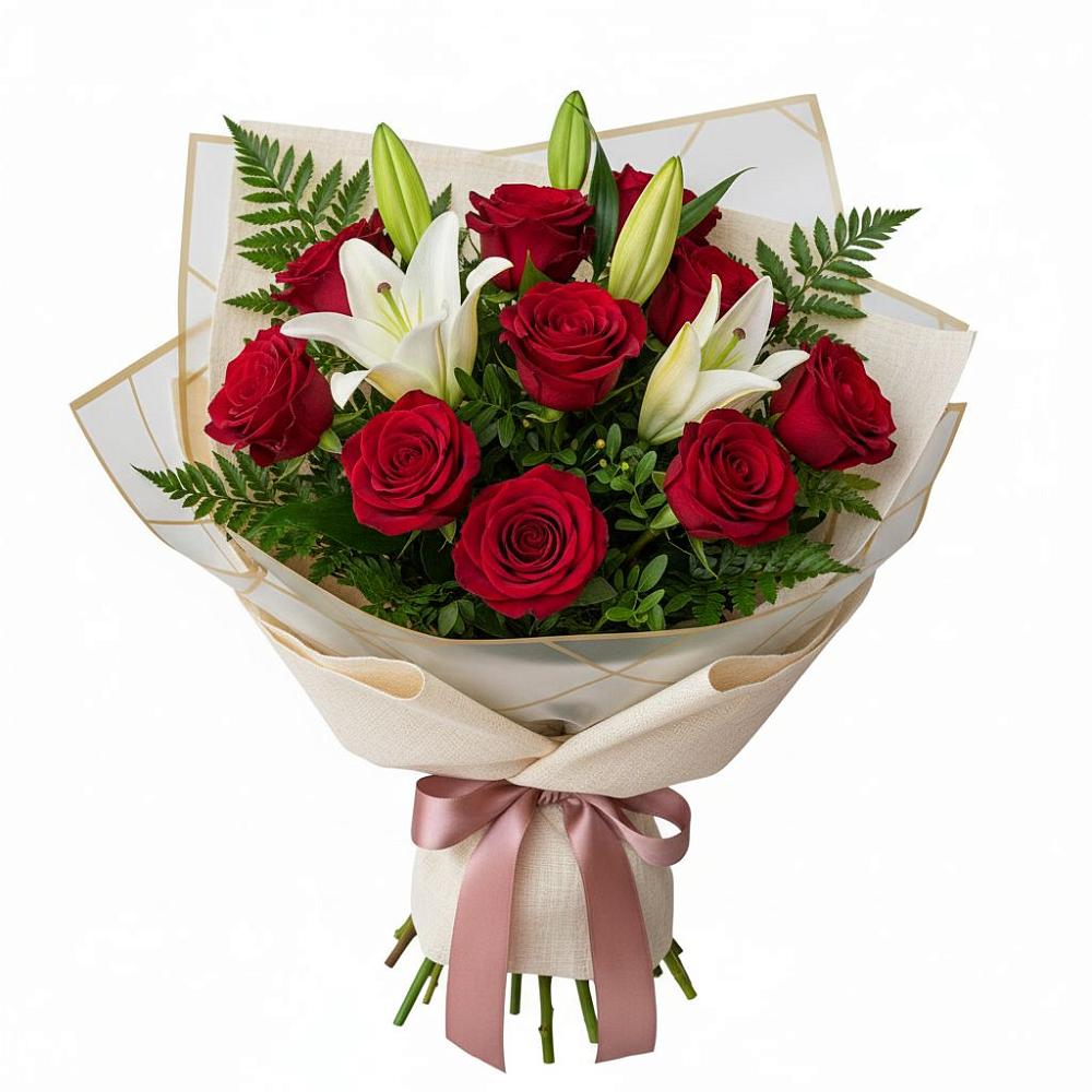 Букет цветов из: Лилии и Розы в Нурлате