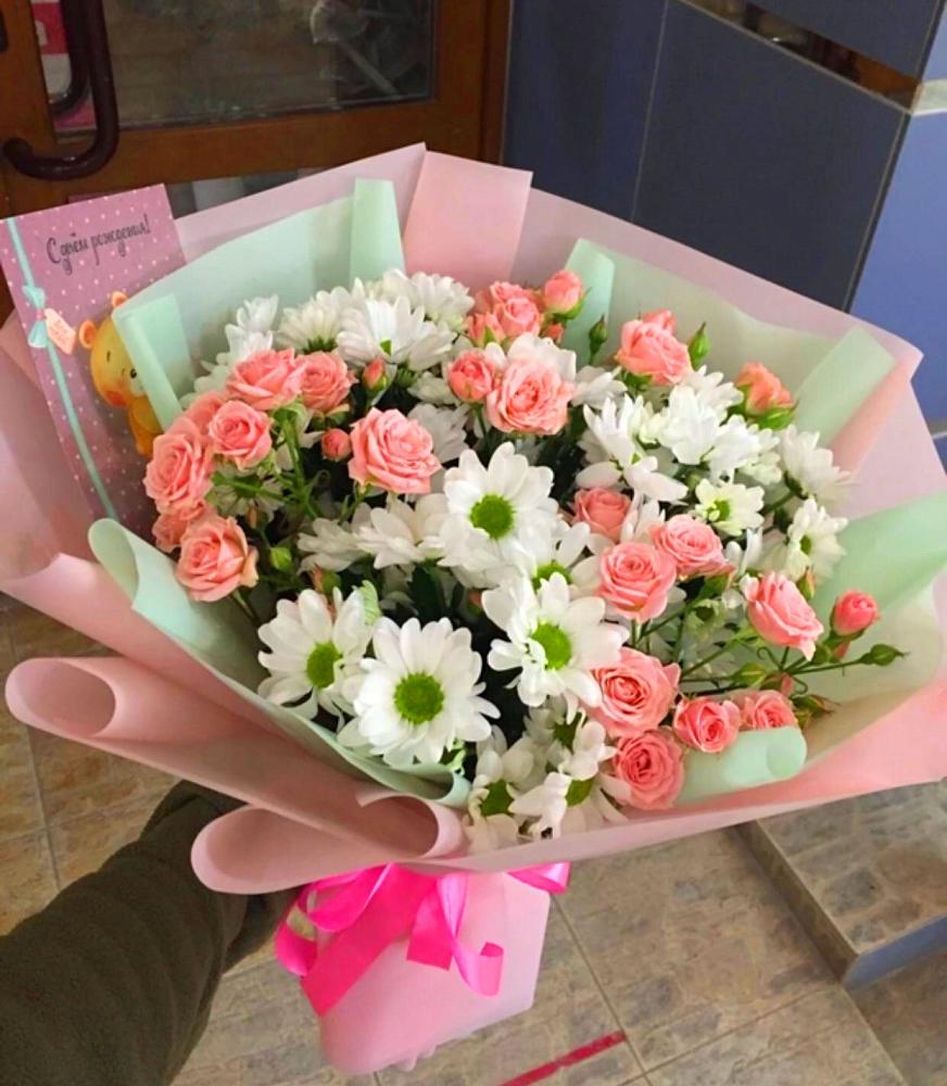 Букет цветов из: Розы и Хризантемы в Нурлате