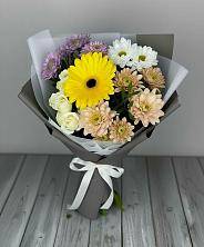 Букет цветов из:  Розы, Герберы и Хризантемы в Нурлате