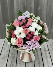 Букет цветов из:  Альстромерии, Гвоздики, Розы и Хризантемы в Нурлате