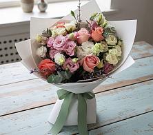 Букет цветов из:  Розы, Лизиантусы и Гвоздики #REPLACE_PRED# Нурлате