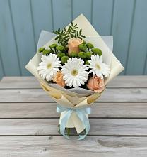 Букет цветов из:  Герберы, Розы и Хризантемы в Нурлате