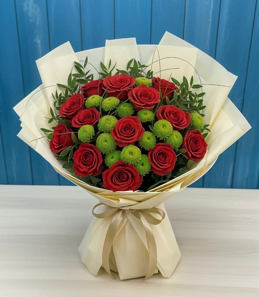 Букет цветов из: Розы и Хризантемы в Нурлате