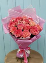 Букет 15 Розовых роз Равель в Нурлате