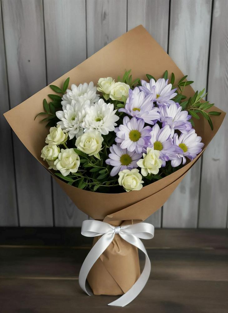 Букет цветов из: Хризантемы и Розы в Нурлате