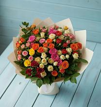 Букет Микс из разноцветных кустовых роз #REPLACE_PRED# Нурлате